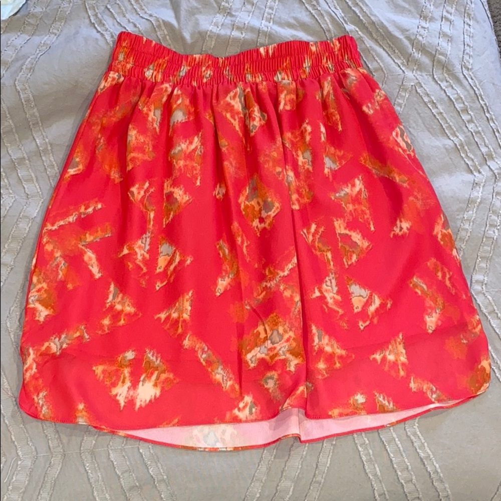 Bright Coral Midi Skirt